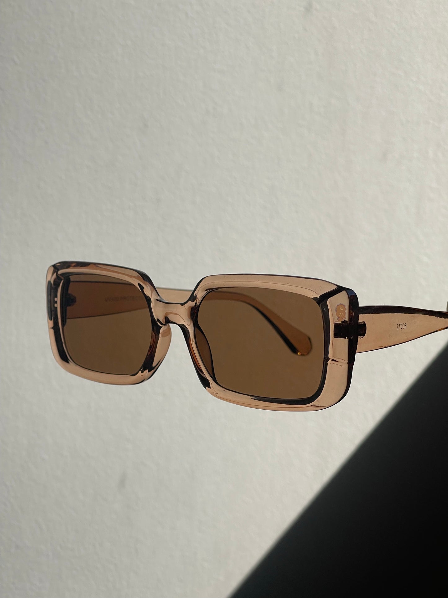 Sabrina Rectangle Sunglasses In Tangerine