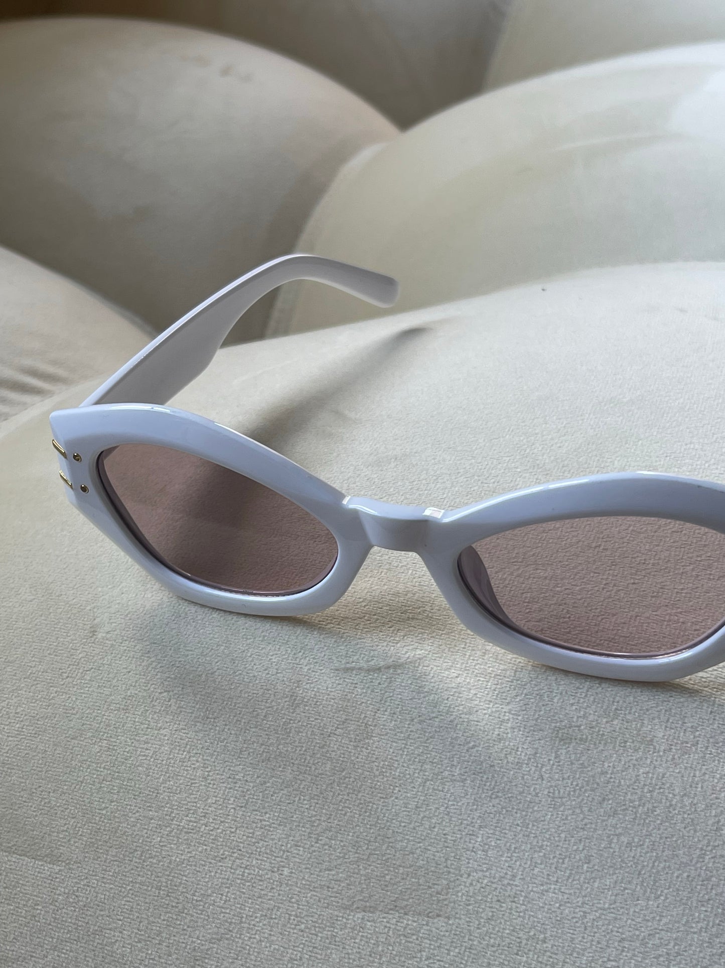 Brynn Double Gold Bar Sunglasses In White