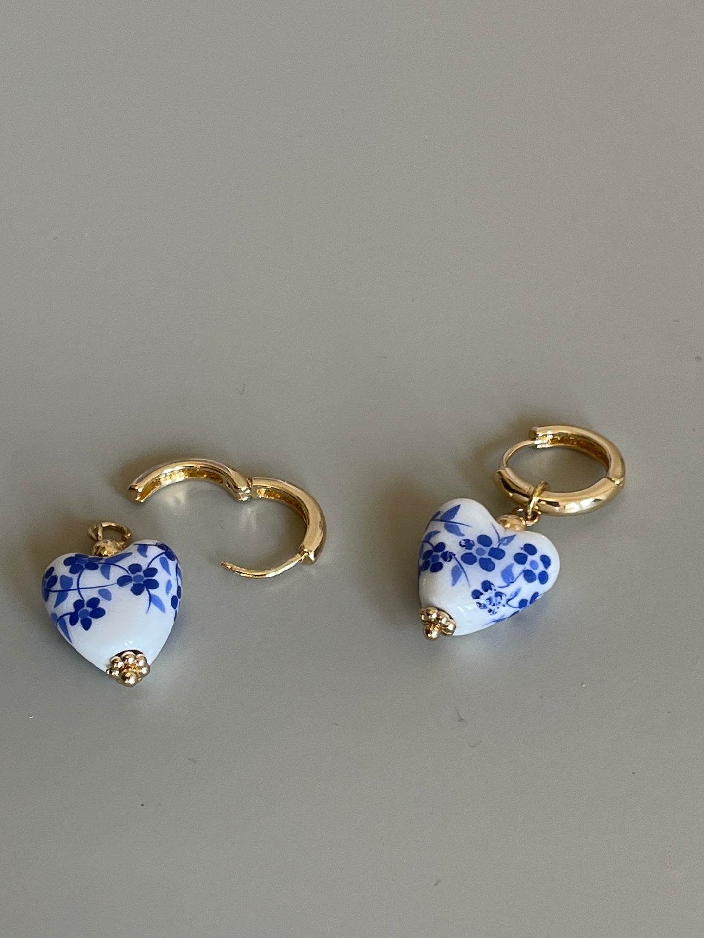 China Glass & Hoop Drop Earring