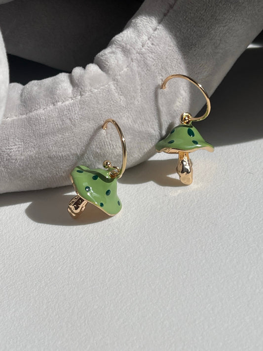 Alice Mushroom Drop Earring In Green
