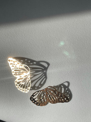 Geo Cutout Statement Butterfly Wing Earring In Gold
