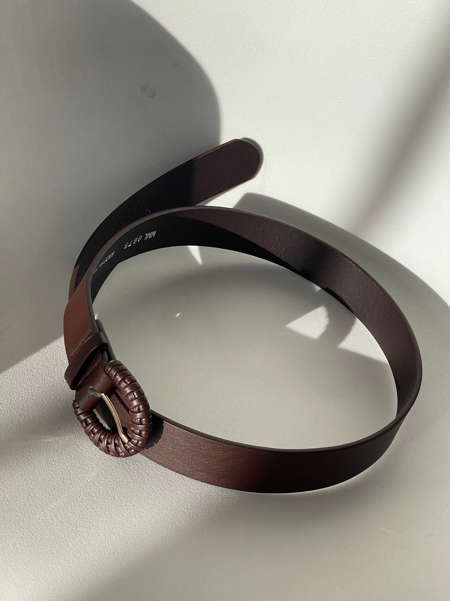 Brandy Woven Braided Buckle Belt In Brown