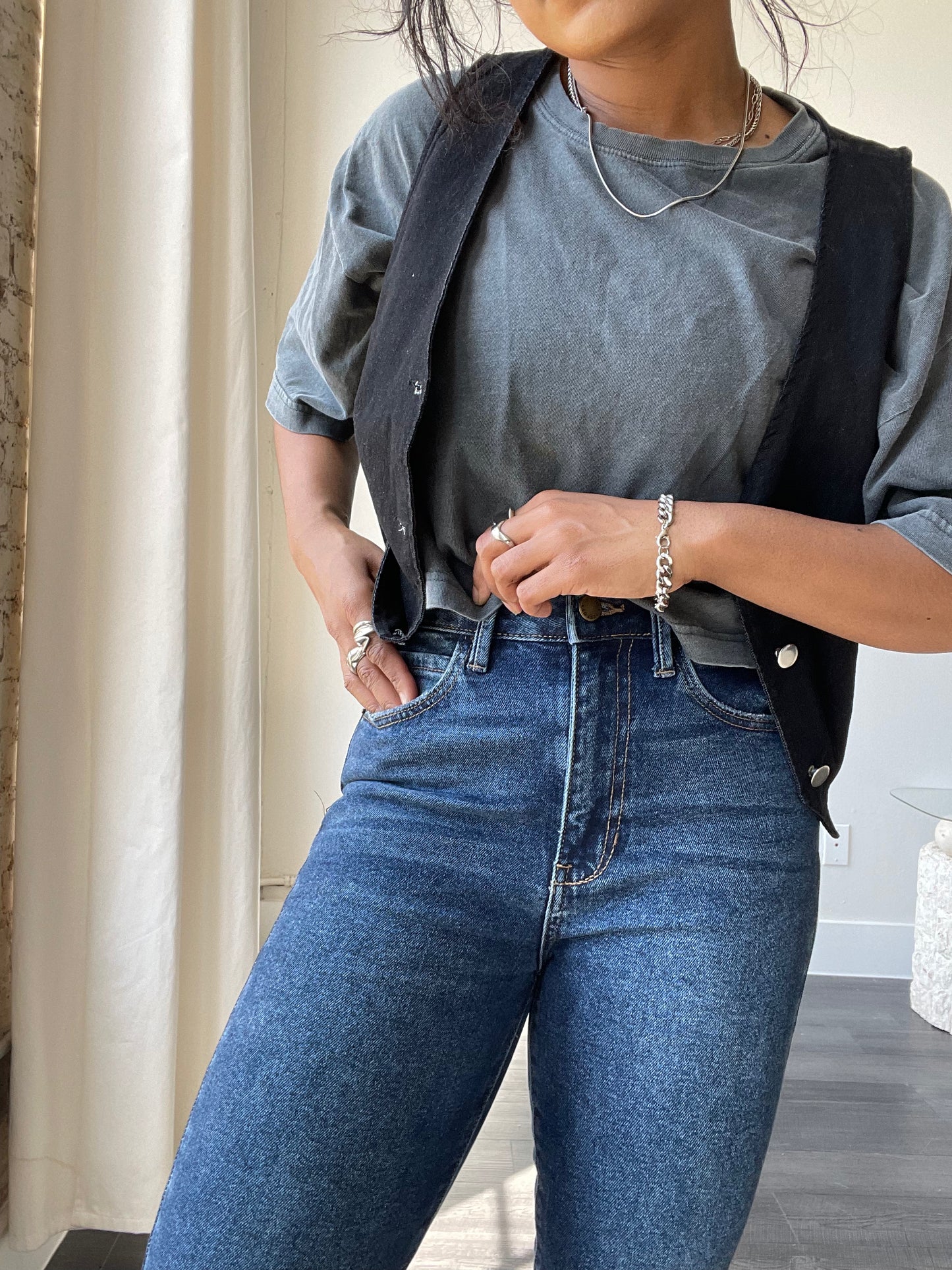 Chelsea Mid - Rise Flare Jean In Dark Indigo