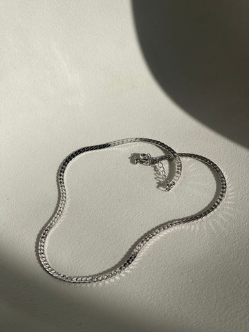 Corin Classic Flat Chain Necklace In Silver