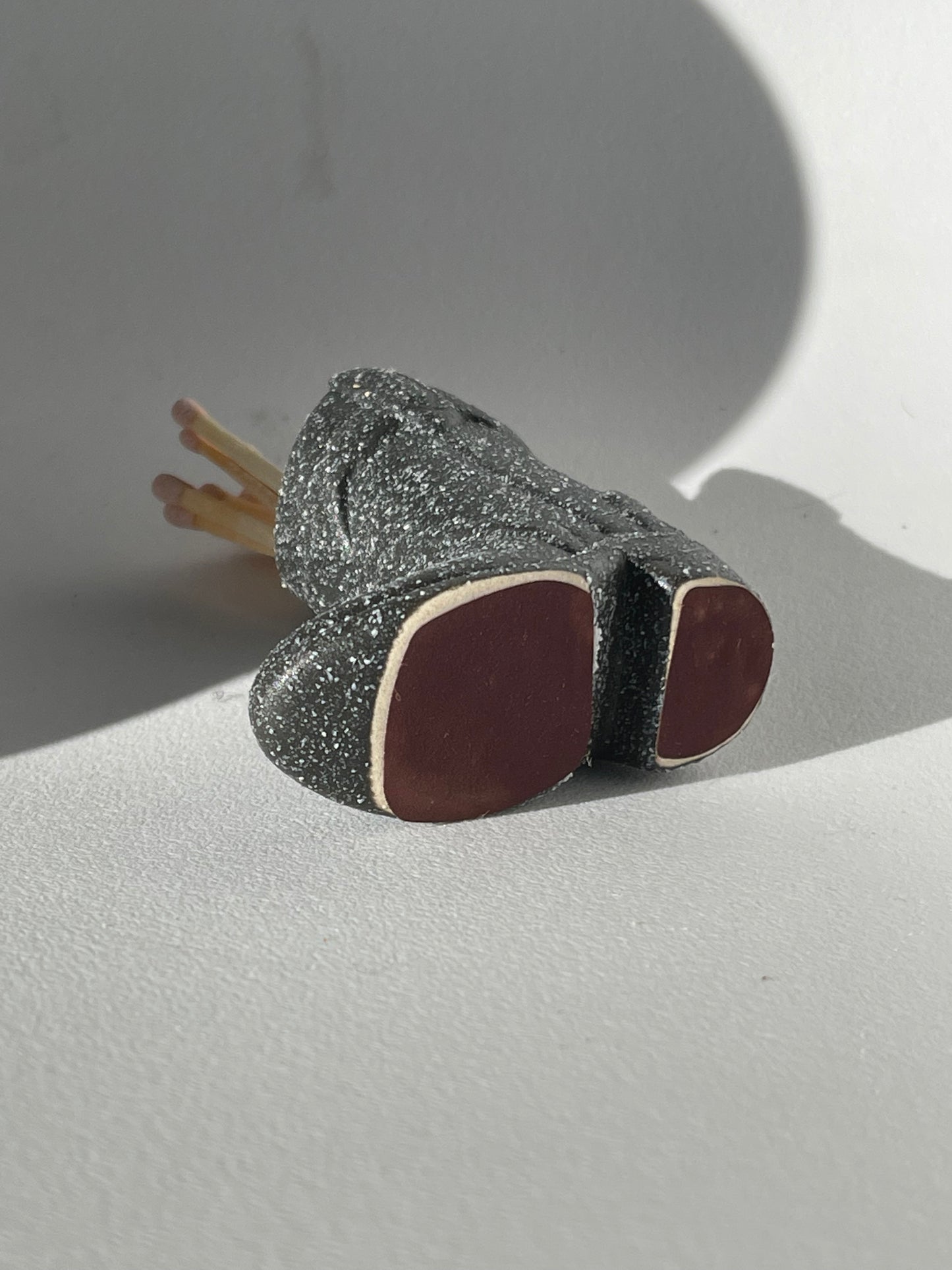 Cowboy Boot Matchstick Holder In Ash Black
