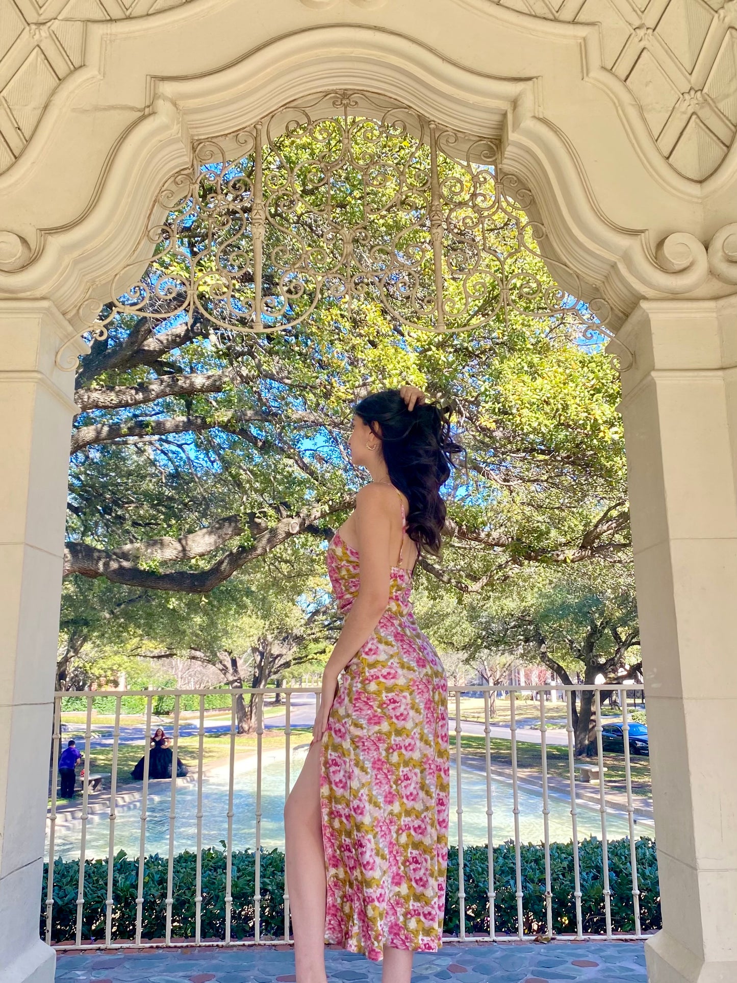 Alma Halter Slit Maxi Dress In Pink Lemonade