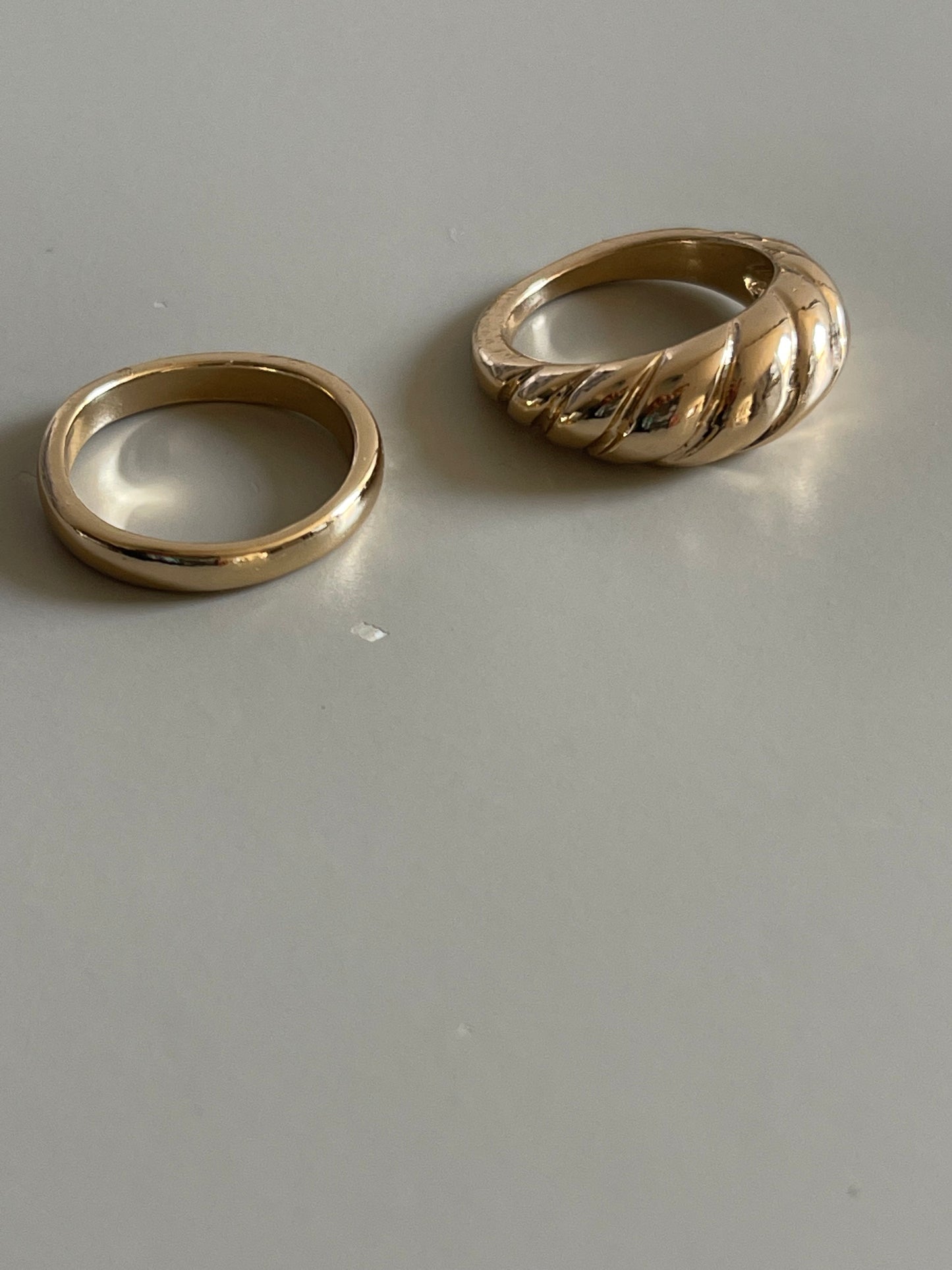 Classic Jumbo Twist & Band Ring Set In Gold