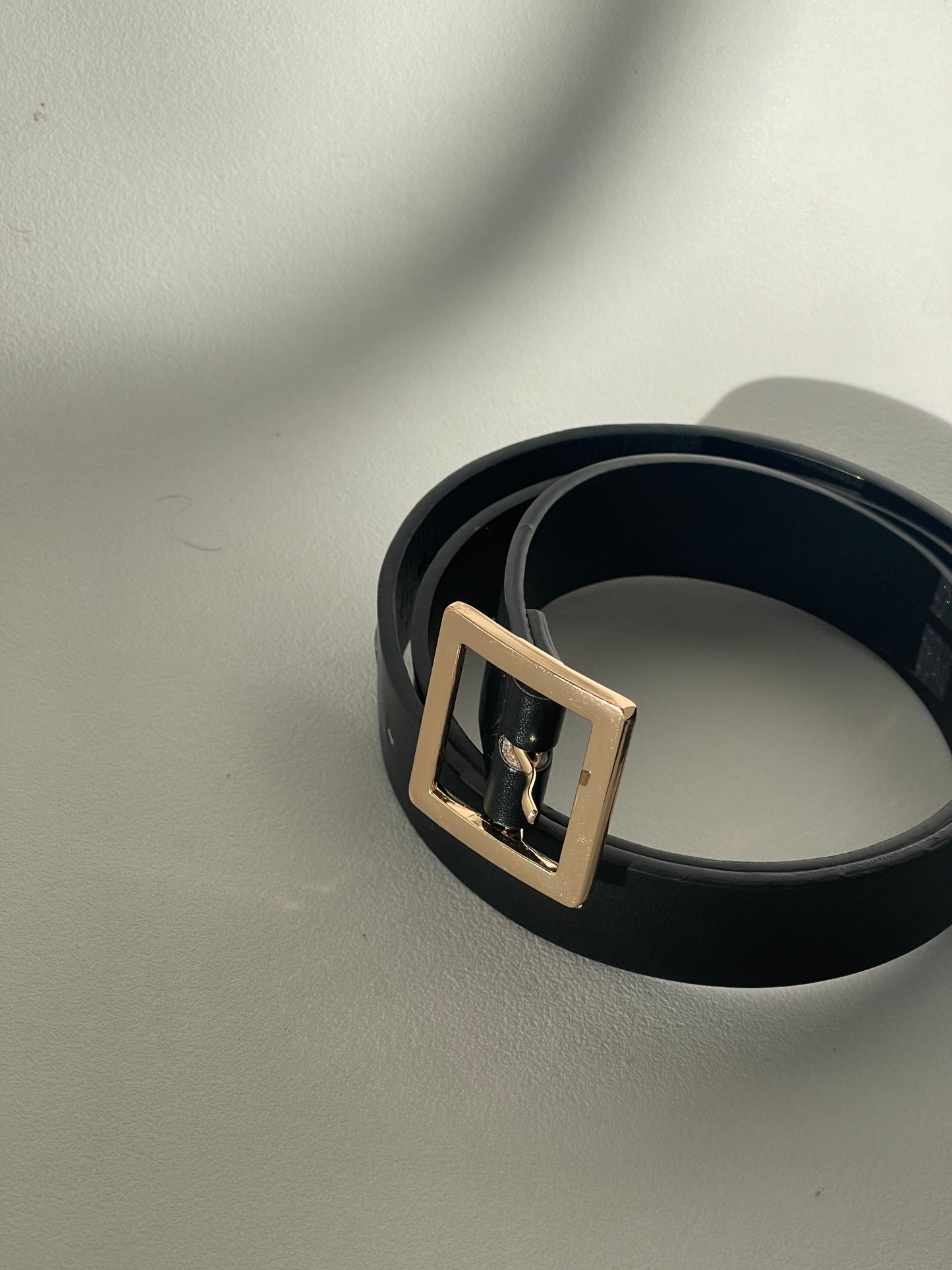 Tina Square Buckle Belt In Black