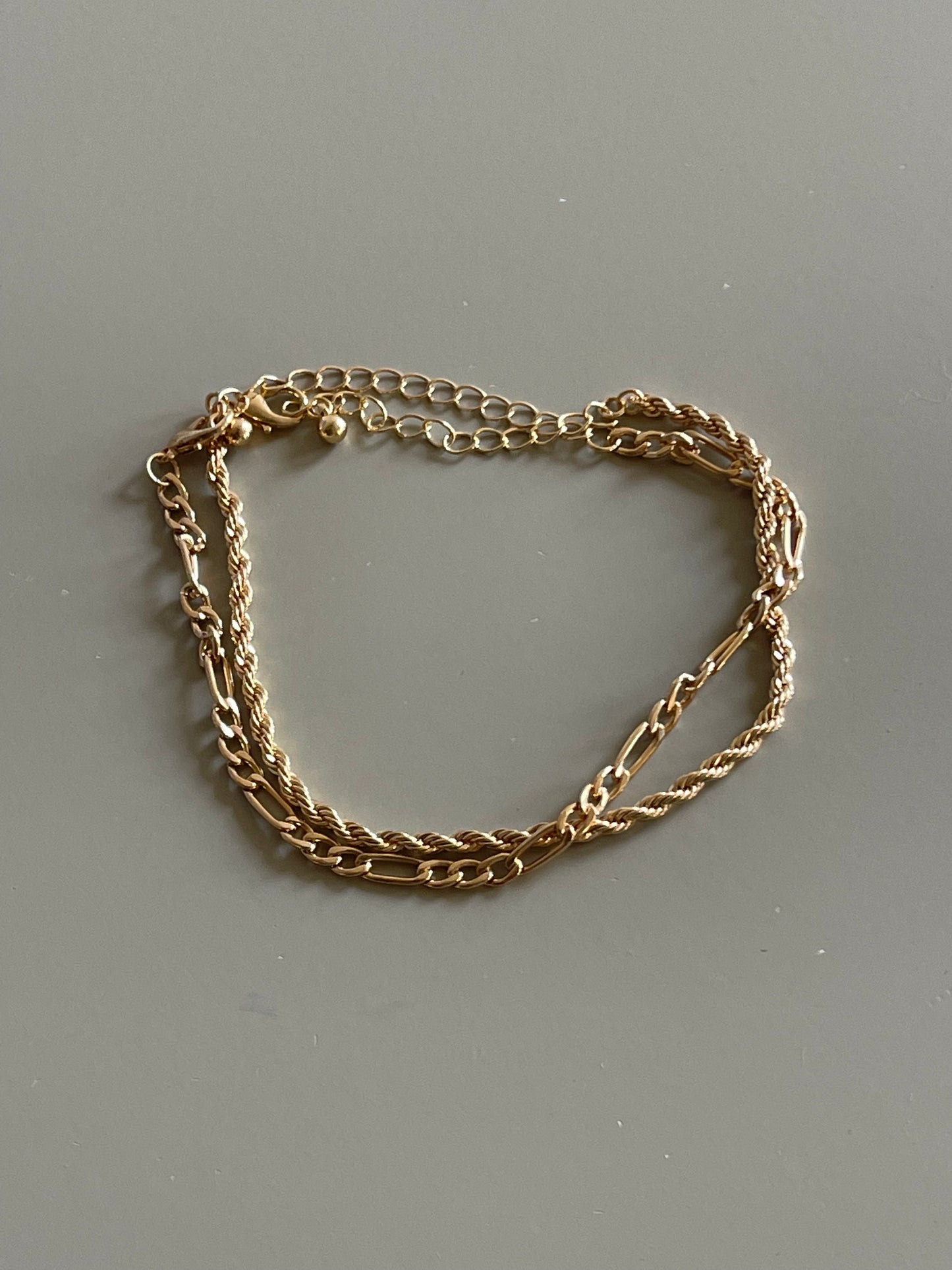 Twist & Classic Link Chain Bracelet Set In Gold