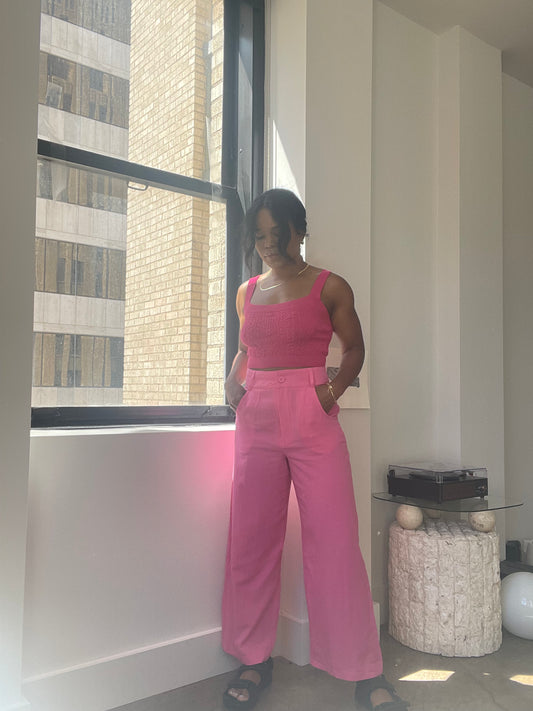 Dana Ultra Lightweight Cotton Pants In Pink