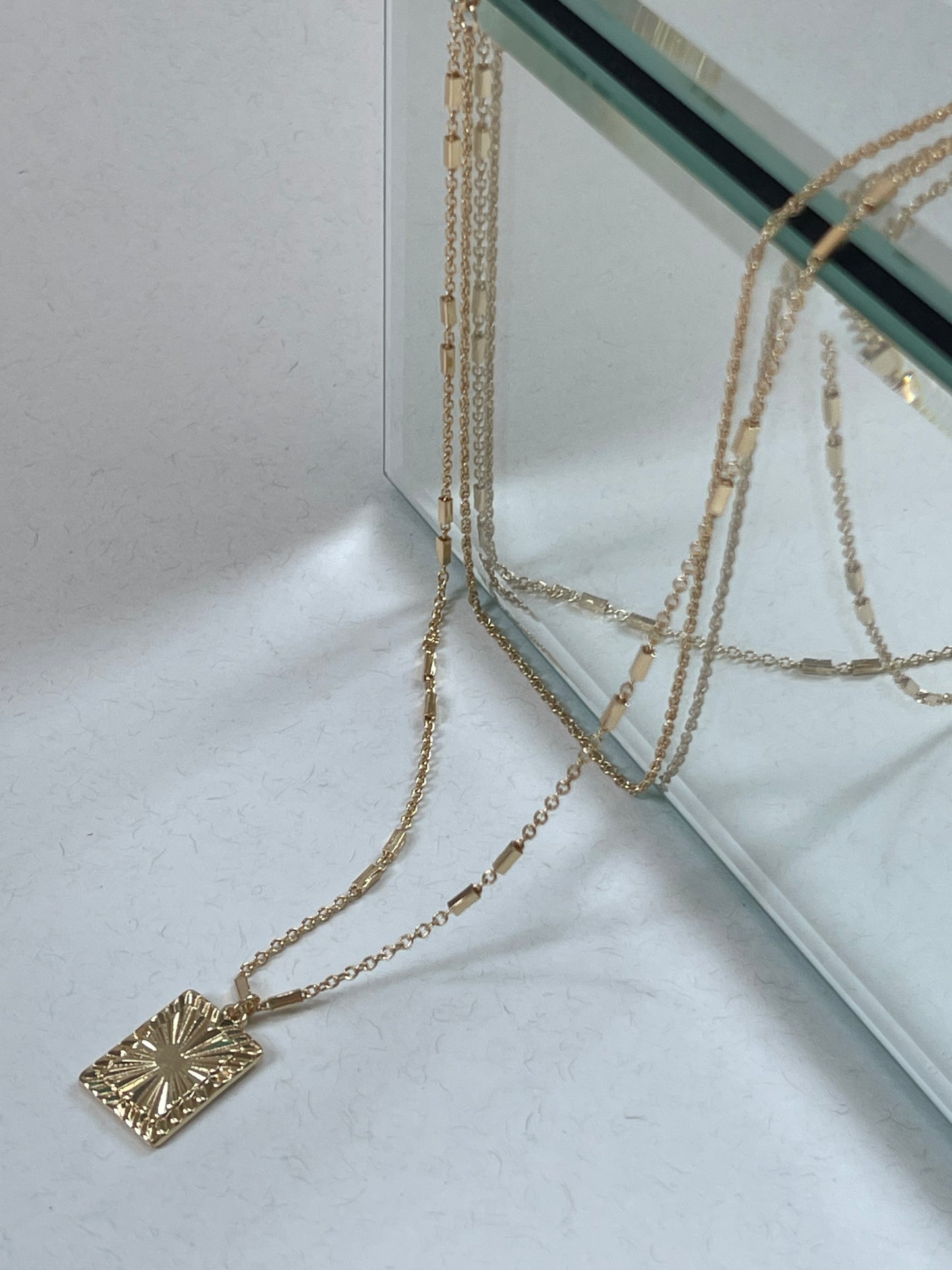 Sunburst Layered Drop Necklace In Gold