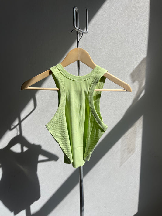 Waikiki Classic Ribbed Tank Top In Pear Green