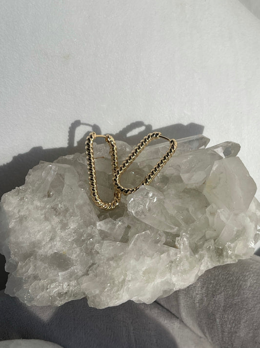Classic Drip Twist Hug Hoop Earring In Gold