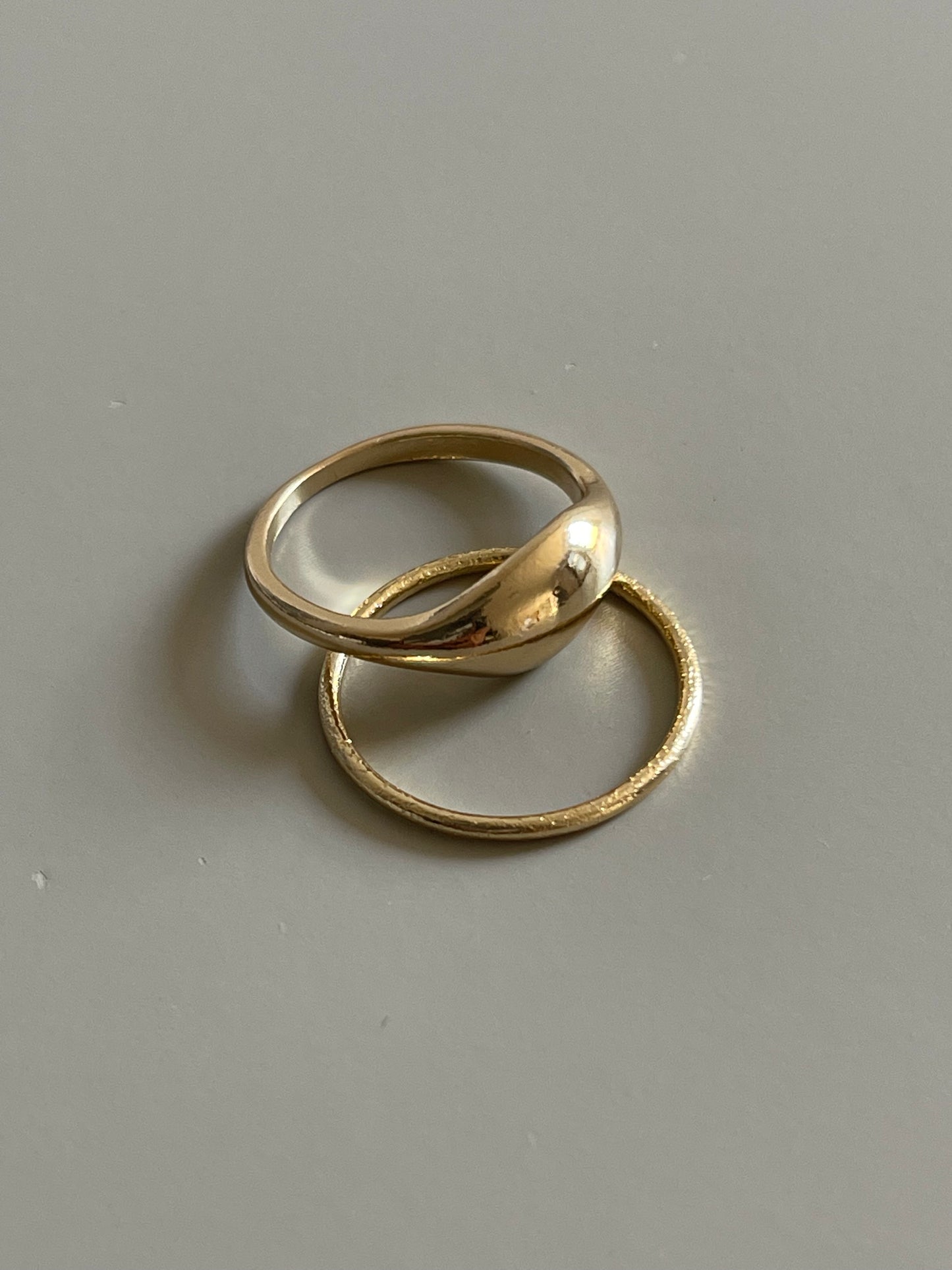 Dome & Band Ring Set In Gold