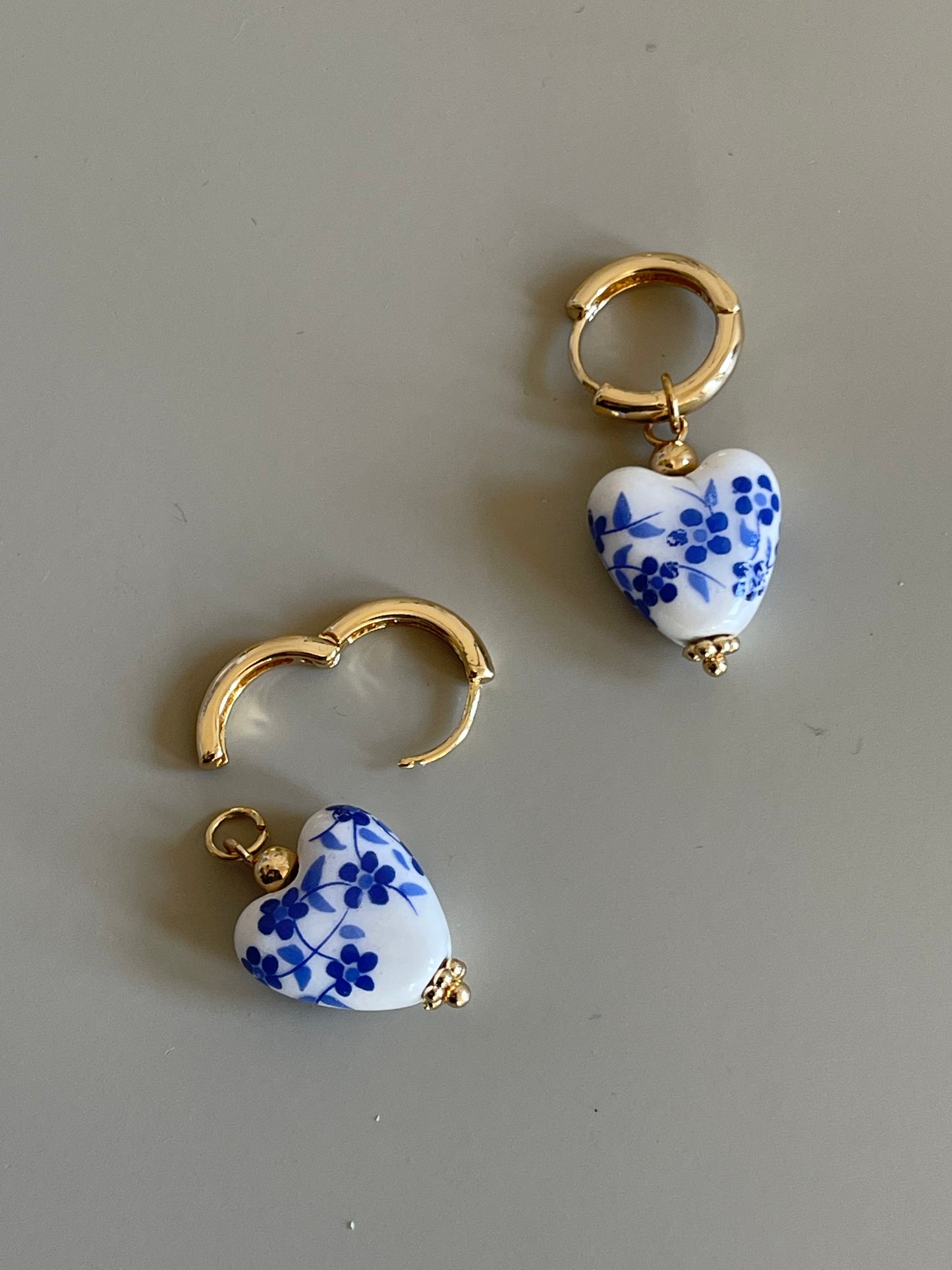 China Glass & Hoop Drop Earring