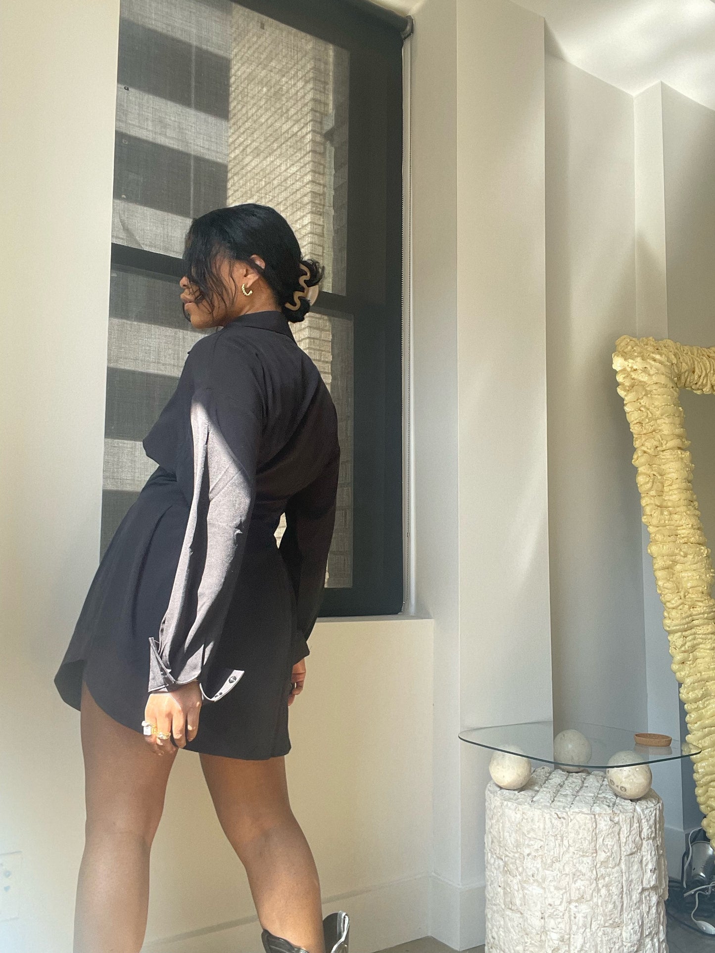 Phoebe Shirt Dress In Black