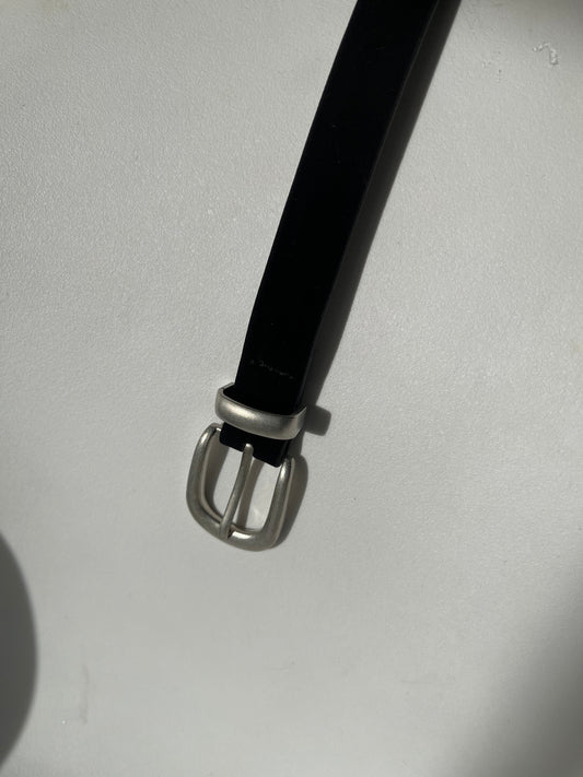 Carly Classic Cowboy Velvet Belt In Black Silver