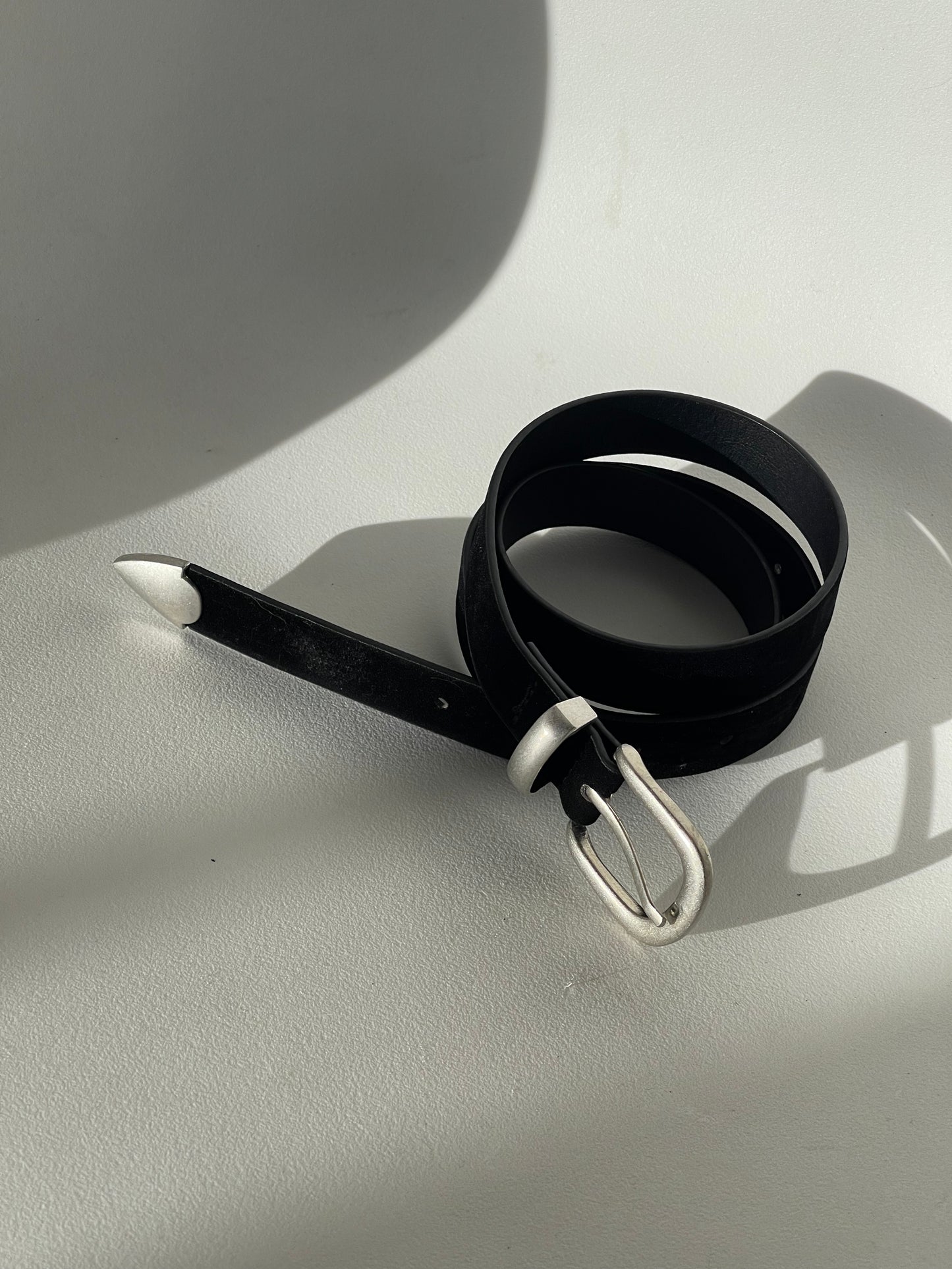 Carly Classic Cowboy Velvet Belt In Black Silver