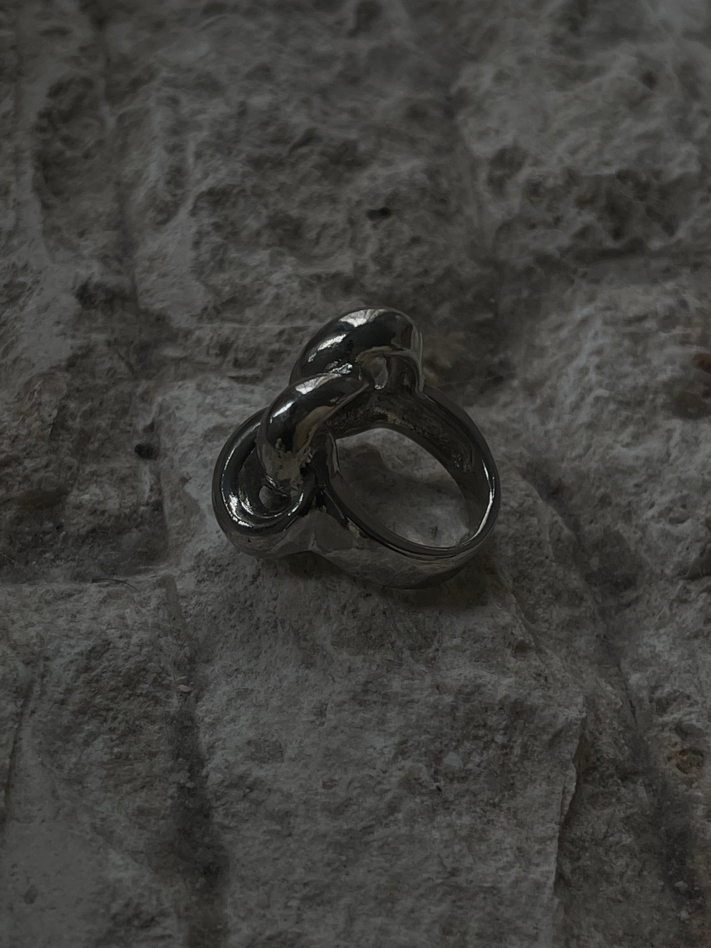 Claudette Twist Front Statement Ring In Silver