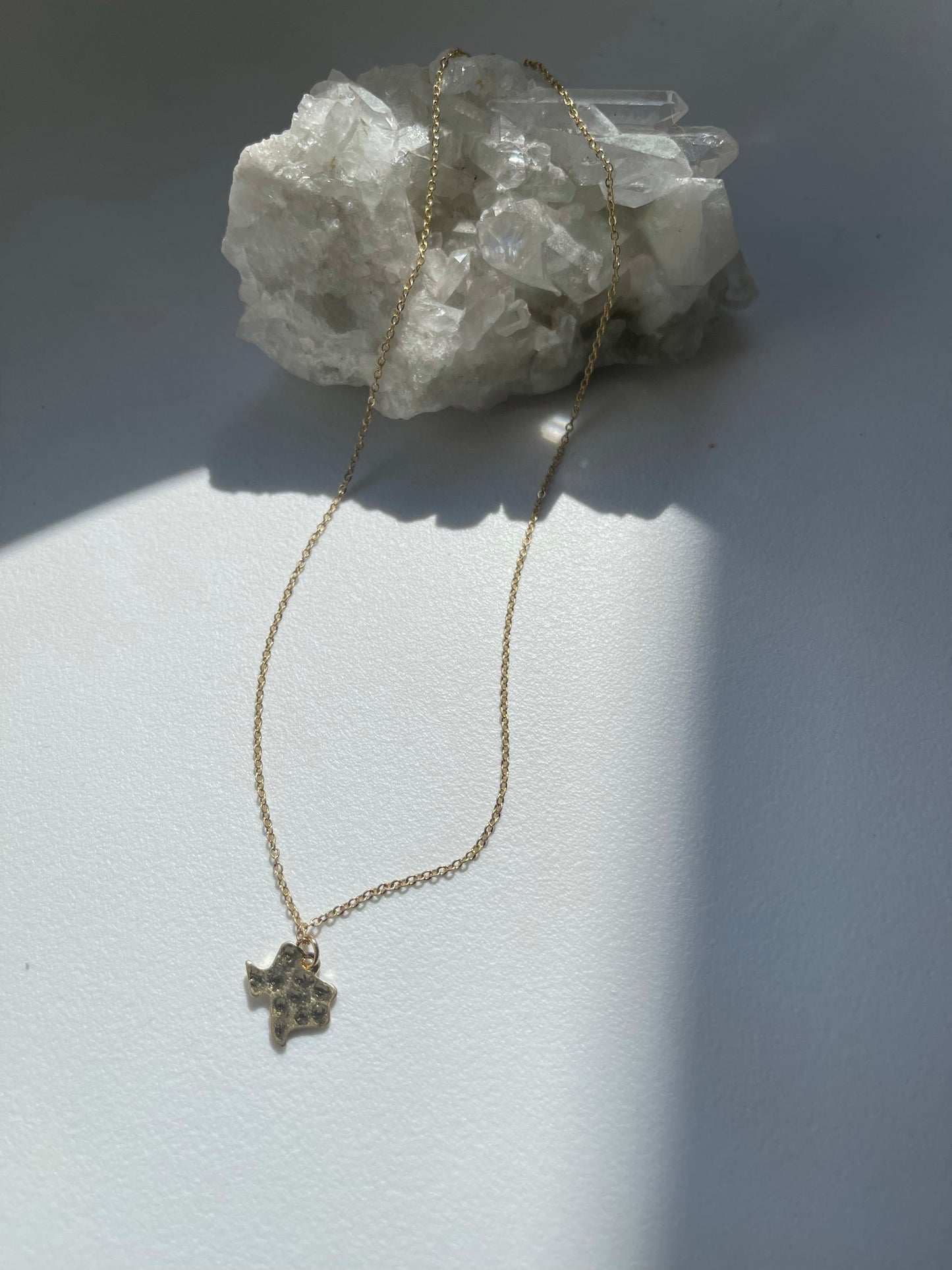 Hammered Texas Charm Necklace In Antique Gold