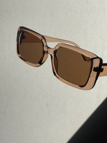 Sabrina Rectangle Sunglasses In Tangerine