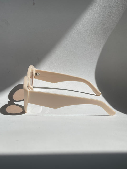 Dita Chunky Cat-Eye Sunglasses In Cream Taupe