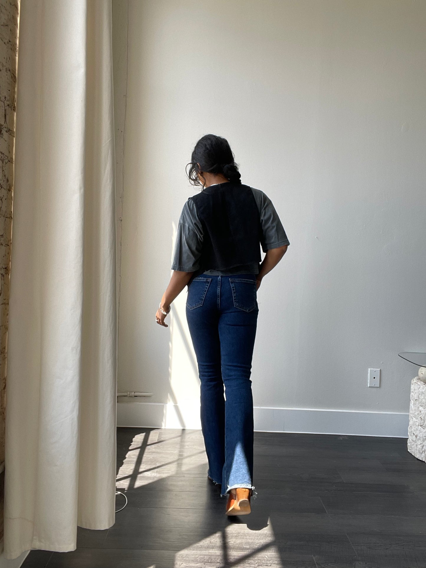 Chelsea Mid - Rise Flare Jean In Dark Indigo