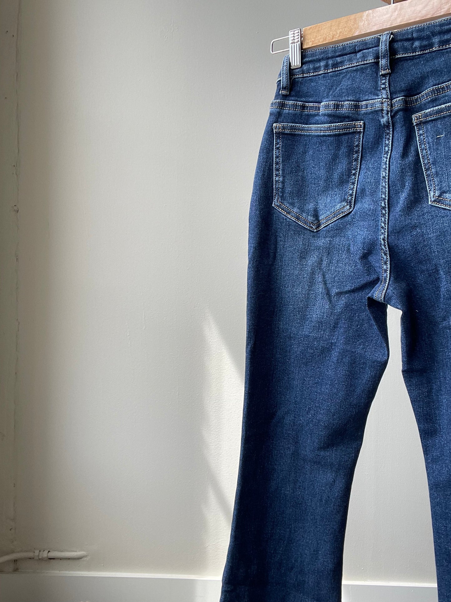 Riki Split Flared Denim Jean In Indigo