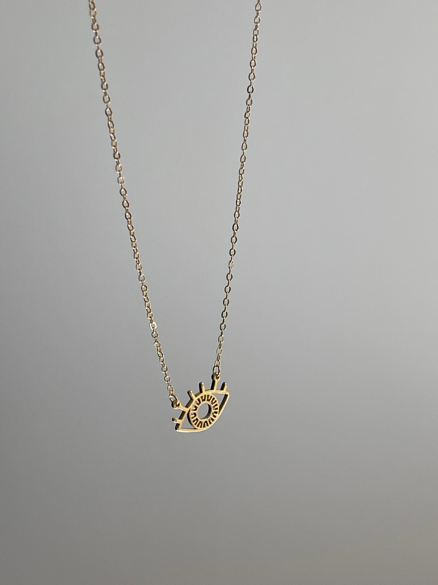 Geo Evil Eye Necklace In Gold