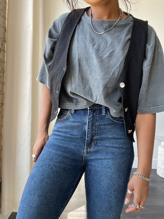 Chelsea Mid - Rise Flare Jean In Dark Indigo