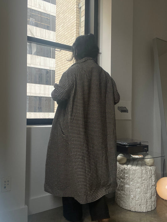 Kerry Houndstooth Knit Maxi Outer Coat