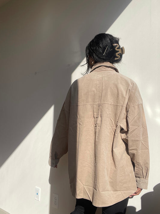 Wally Classic Button Down In Taupe