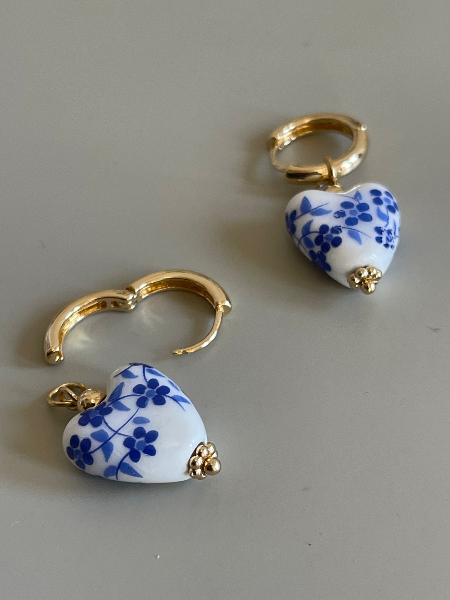 China Glass & Hoop Drop Earring