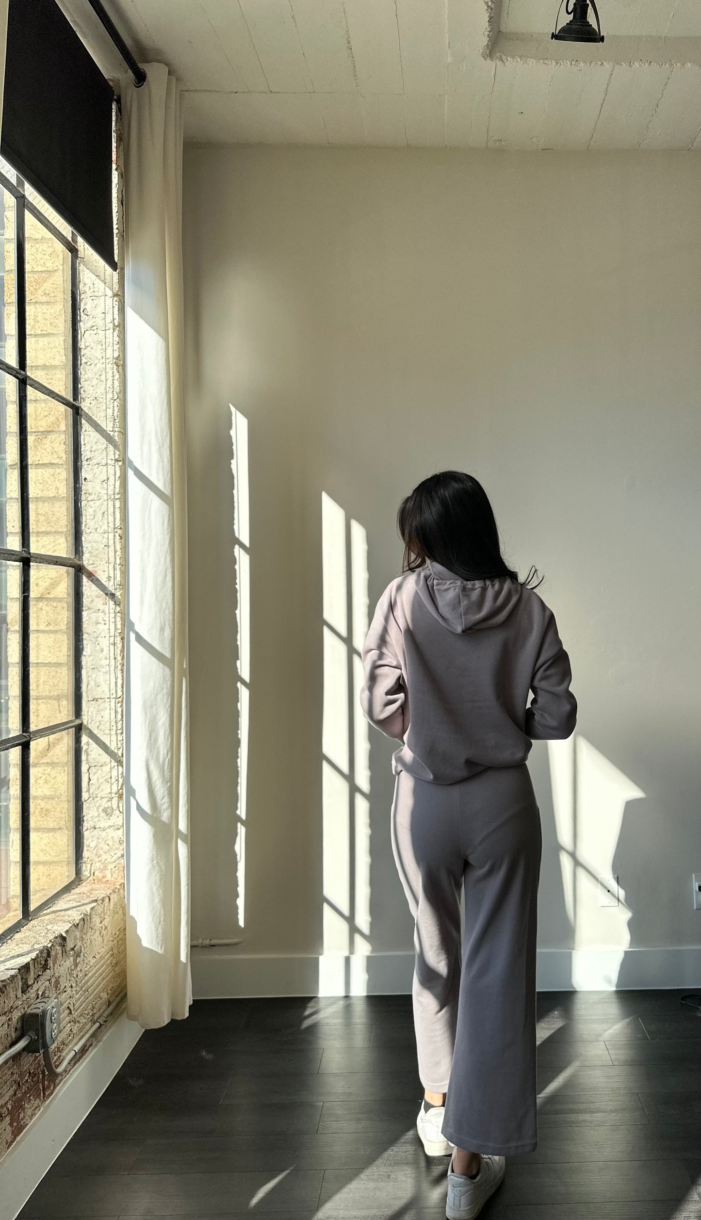 Lily Hoodie & Wide Leg Pant Set In Ash