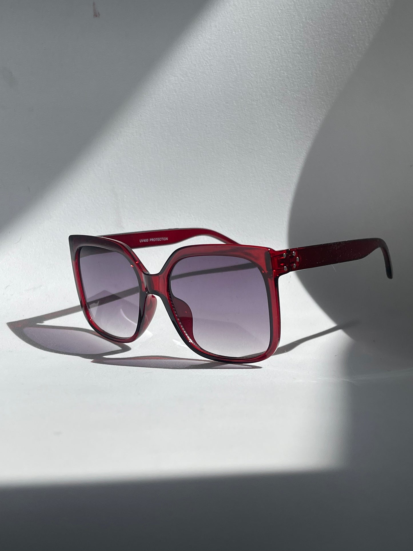 Aiko Oversized Square Sunglasses In Ruby Red