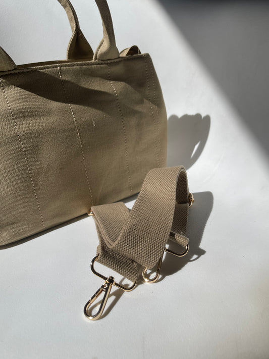 Malcolm Midi Canvas Tote In Natural