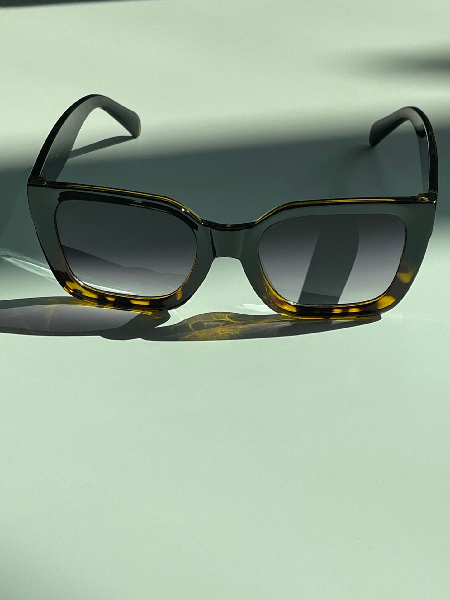 Belinda Bulk Frame Rectangular Sunglasses In Two Tone Tortoise