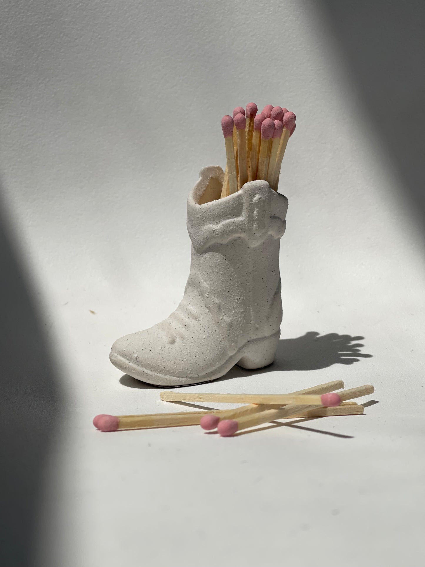 Cowboy Boot Match Holder In White