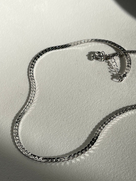 Corin Classic Flat Chain Necklace In Silver