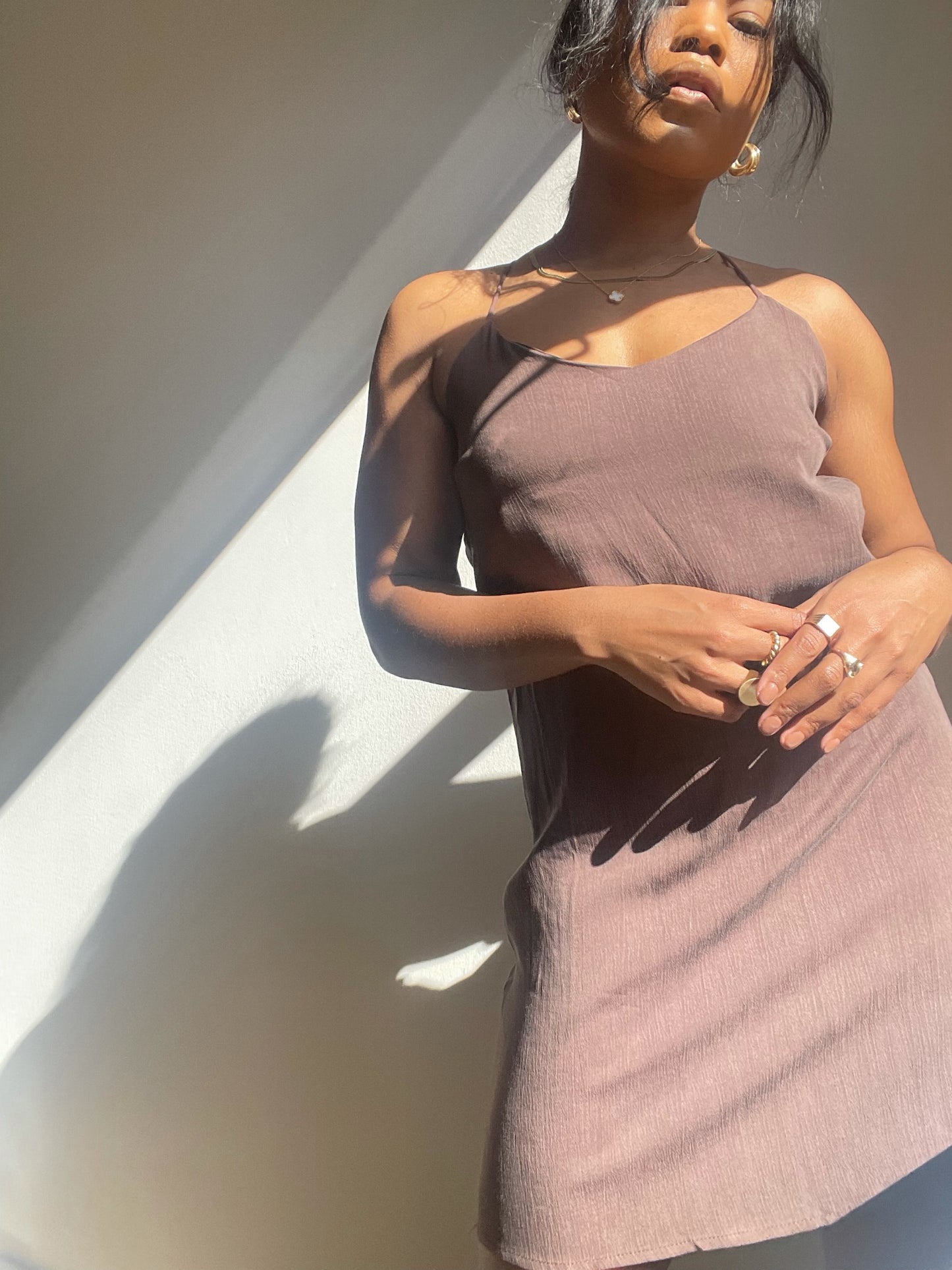 Lizette Mini Dress In Brown
