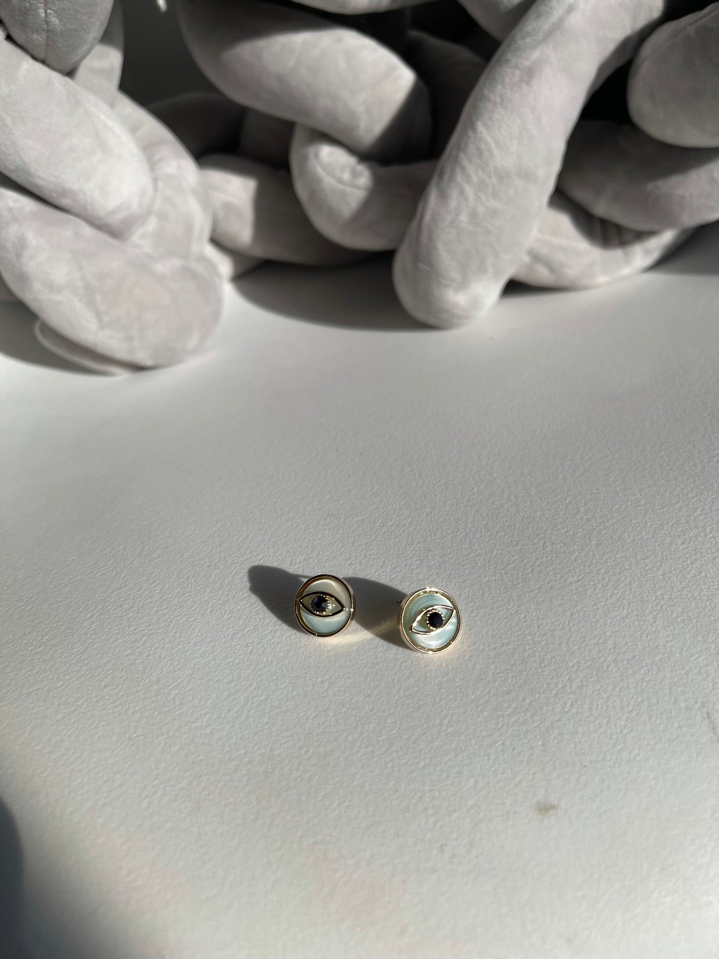 Dazed & Evil Eye Charm Stud Earring In Blue