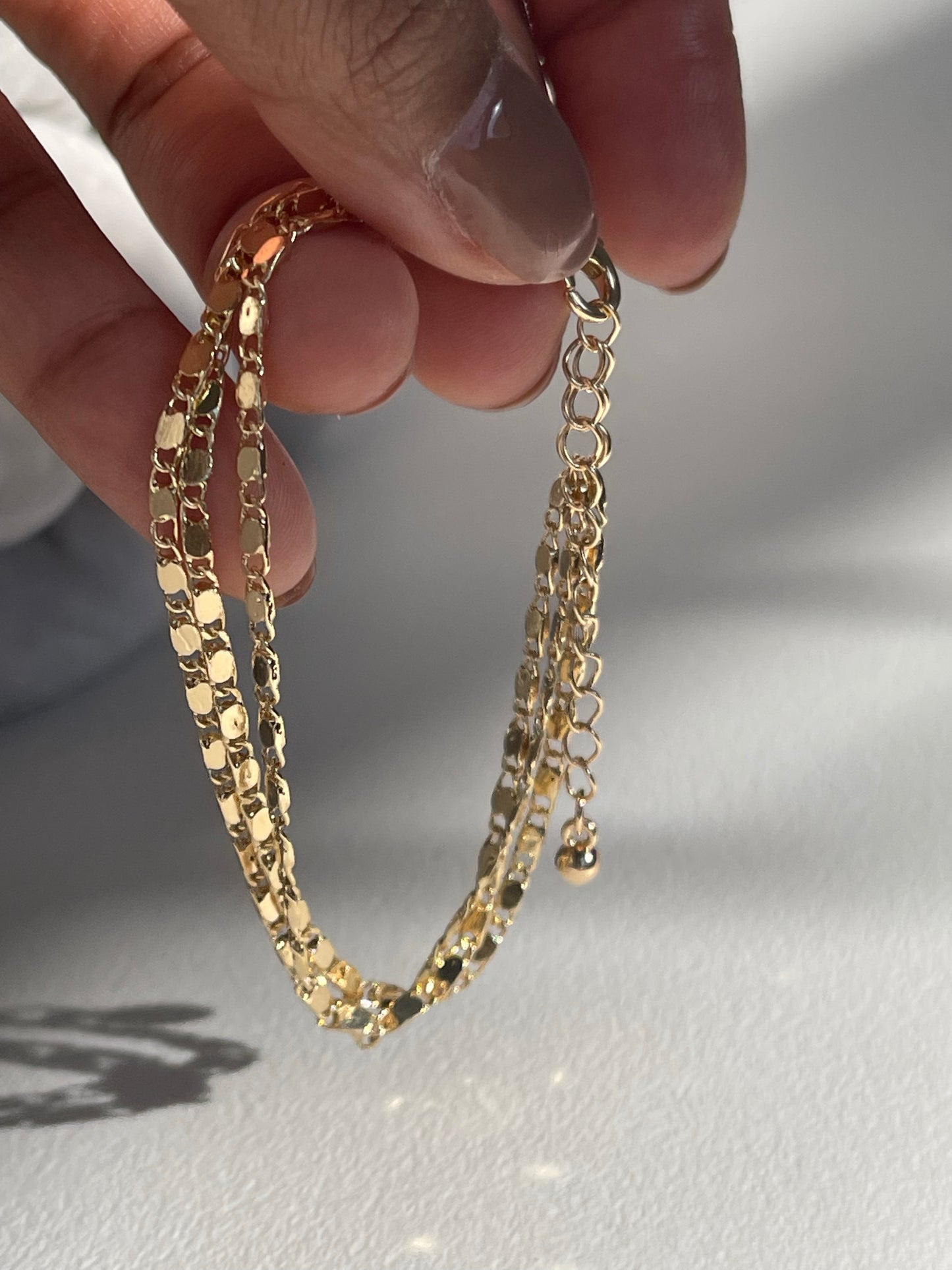 Trish Tri Link Chain Bracelet In Gold