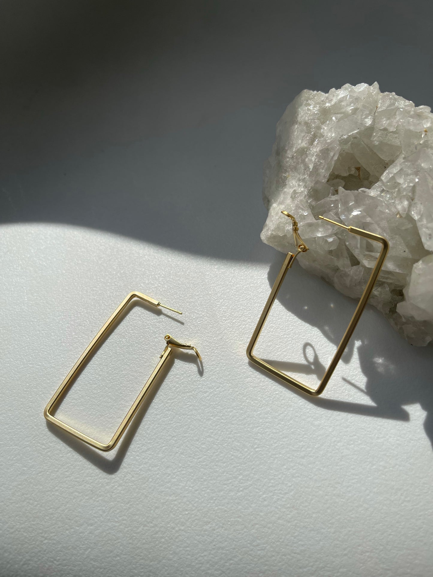 Rebekah Squared Matte Hoop Earring