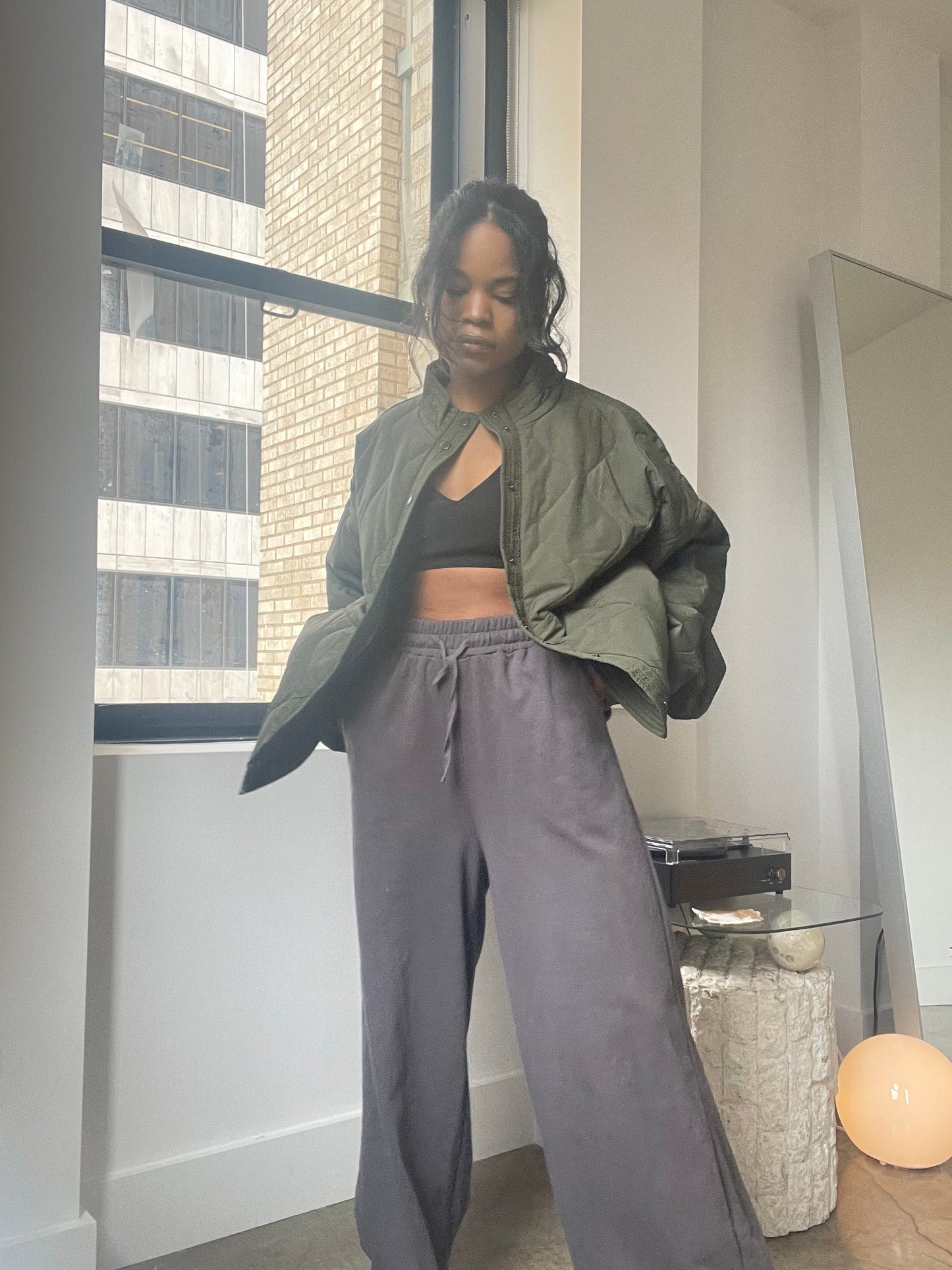 Nila Quilted Jacket In Olive