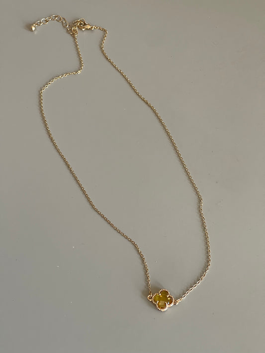 Clover Mini Charm Necklace In Champagne