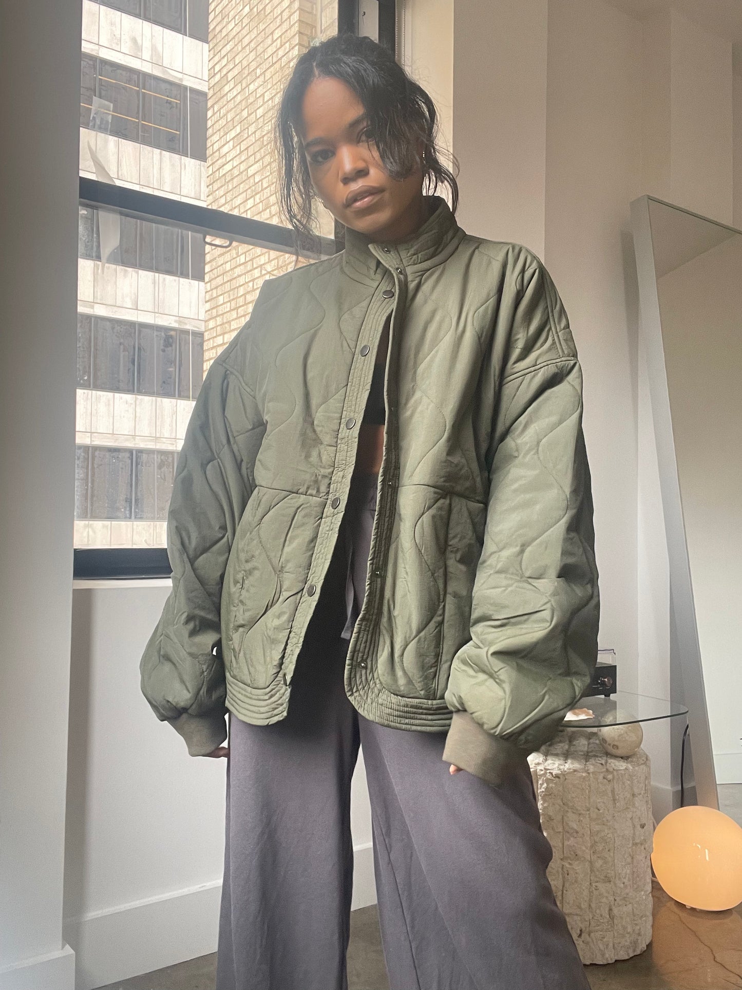 Nila Quilted Jacket In Olive