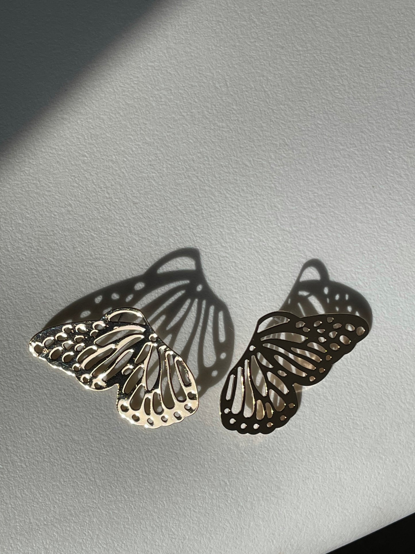 Geo Cutout Statement Butterfly Wing Earring In Gold