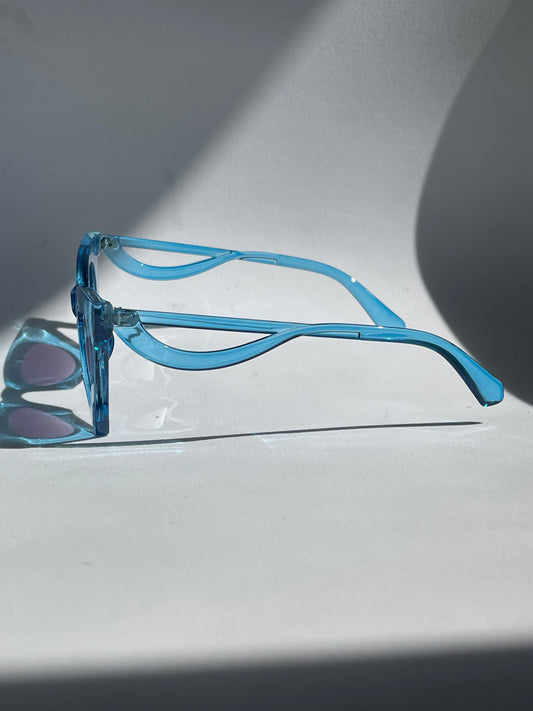 Gia Angled Cat-Eye Sunglasses In Ocean Blue