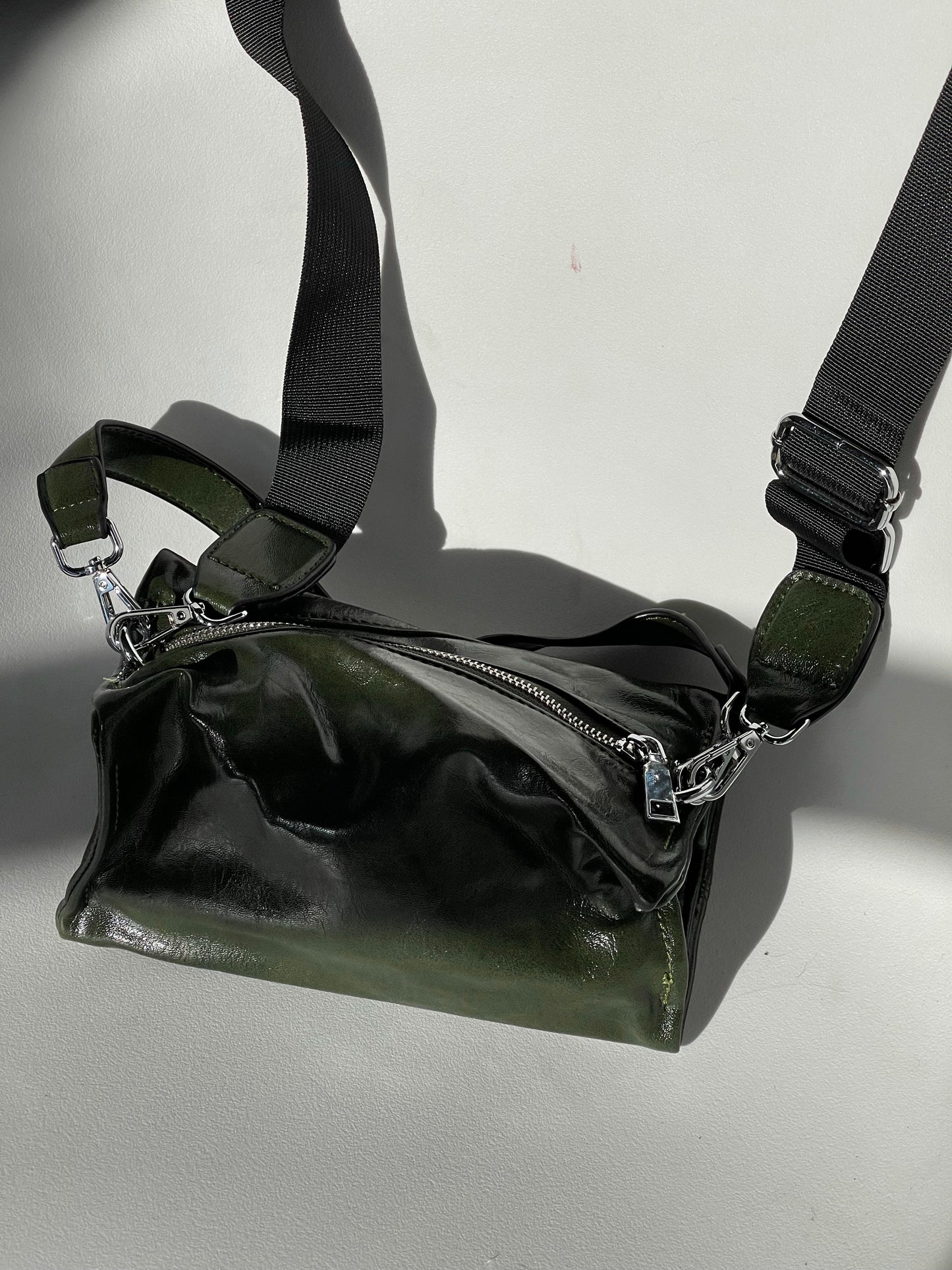 Chasity Box Soft Vegan Leather Bag In Forest Green