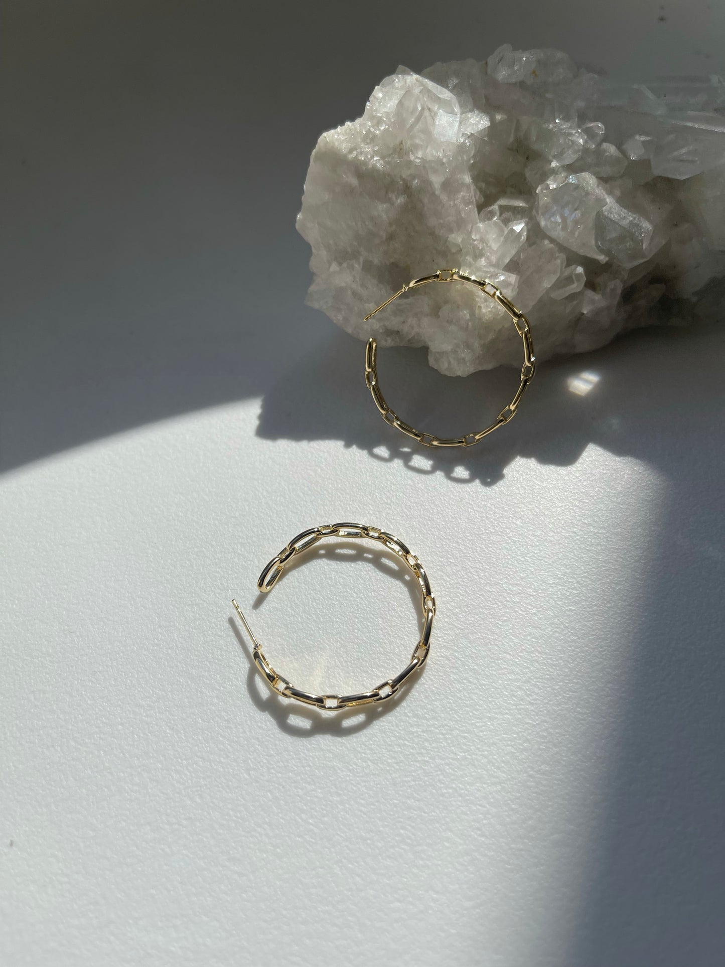 Kelly 14K Gold Plated Link Chain Hoop Earring